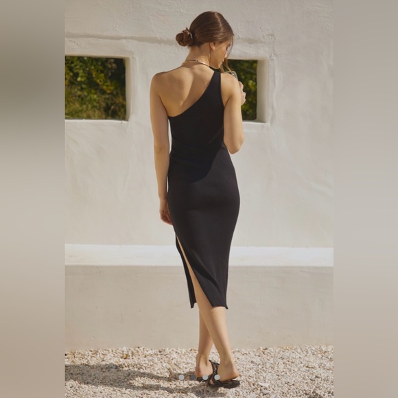 Anthropologie One Shoulder Corset Ribbed Midi Dress - Picture 10 of 12
